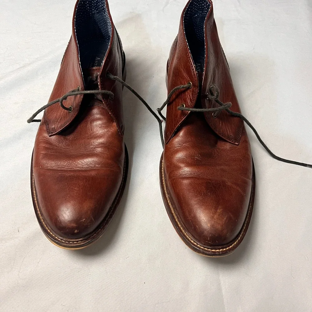Aston Grey Haroldus Mens 10 Tan Brown‎ Leather Chukka Desert Boots 1006836